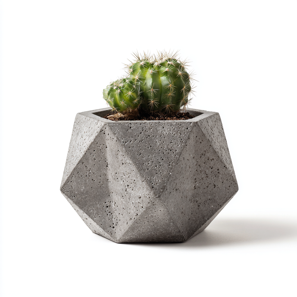 Avenixa Geometric Concrete Planter - Grey