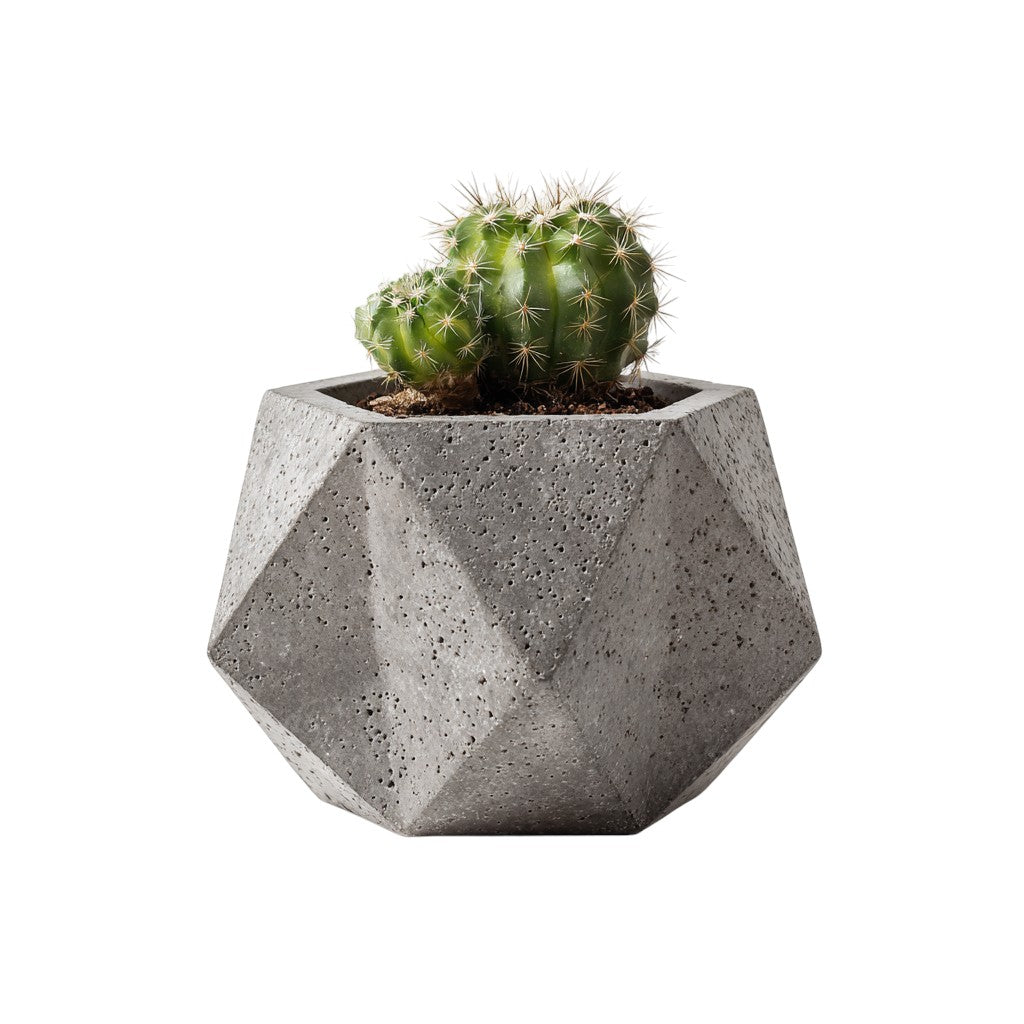 Avenixa Geometric Concrete Planter - Grey