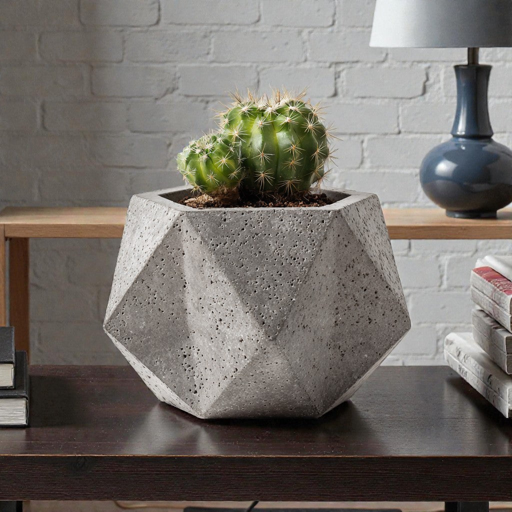 Avenixa Geometric Concrete Planter - Grey